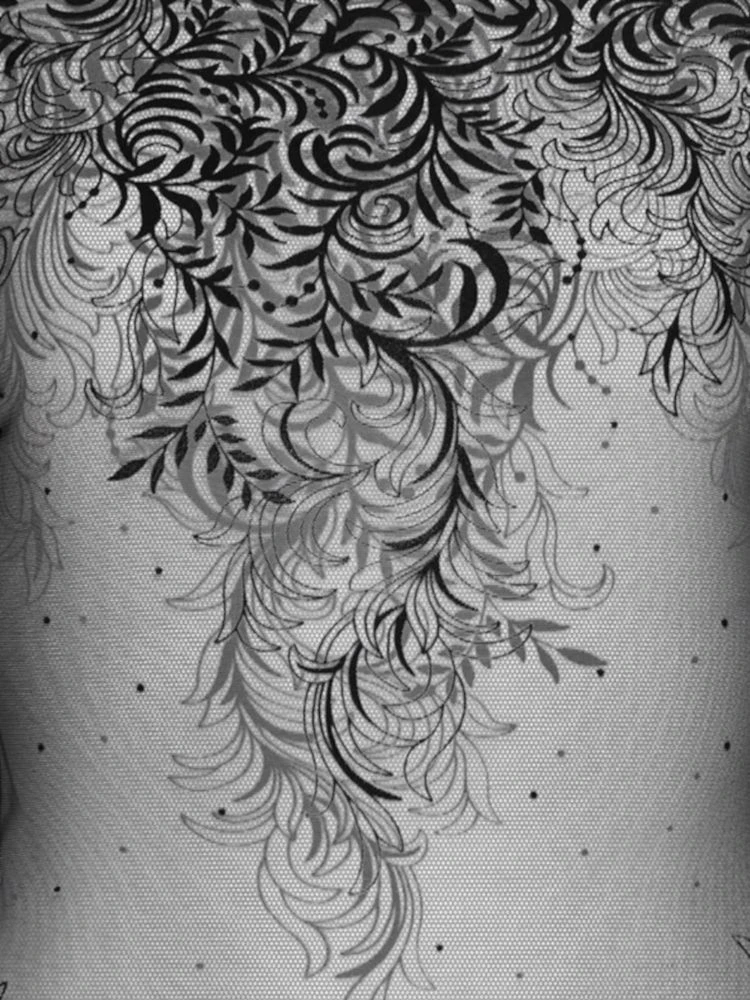 Langarm-Body ARABESQUE Tüll Schwarz Von Cadolle 6 Langarm-Body ARABESQUE Tüll Schwarz Von Cadolle – Bild 4