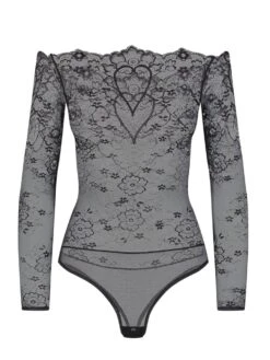 Langarm-Body COEUR Spitze Schwarz Von Cadolle -MAISON LEJABY Verkaufsgeschäft 4089dk body coeur schwarz cadolle 2