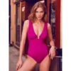 Träger Badeanzug ECAILLE Fuchsia Von Nicole Olivier -MAISON LEJABY Verkaufsgeschäft badeanzug ecaille hot pop nicole olivier