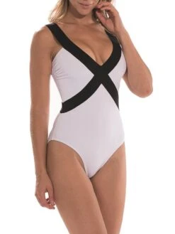 Träger Badeanzug MANOLO Von Nicole Olivier -MAISON LEJABY Verkaufsgeschäft badeanzug manolo weiss nicole olivier 2