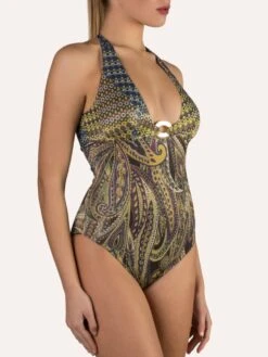Neckholder Badeanzug METALLIC Grün-bunt Von Cotton Club Mare 9 Neckholder Badeanzug METALLIC Grün-bunt Von Cotton Club Mare -MAISON LEJABY Verkaufsgeschäft badeanzug metallic cs7 intero cotton club 2