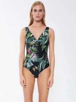 Triangel-Badeanzug EXOTIC LEAVES Schwarz Grün Von Fürstenberg 13 Triangel-Badeanzug EXOTIC LEAVES Schwarz Grün Von Fürstenberg -MAISON LEJABY Verkaufsgeschäft badeanzug schwarz bunt 245 38222 fuerstenberg