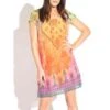 Baumwolle Batist Dress MARAKESCH Orange-lila Von Gattina