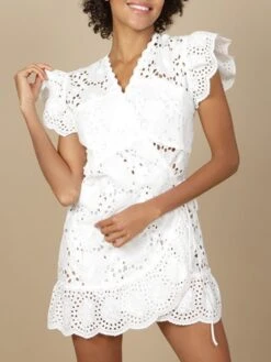 Baumwolle Lochspitze Tunika GLADYS Naturweiß Von Marjolaine -MAISON LEJABY Verkaufsgeschäft baumwolle lochspitze tunika gladys 7gla0202 naturweiss marjolaine 2