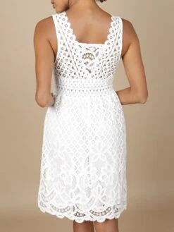 Baumwolle-Spitze Sommerkleid GITANE Naturweiss Von Marjolaine -MAISON LEJABY Verkaufsgeschäft baumwolle spitze sommerkleid gitane 8git0201 naturweiss marjolaine 1