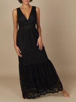 Baumwolle-Spitze Sommerkleid GITANE Schwarz Von Marjolaine 10 Baumwolle-Spitze Sommerkleid GITANE Schwarz Von Marjolaine -MAISON LEJABY Verkaufsgeschäft baumwolle spitze sommerkleid gitane 8git3001 schwarz marjolaine 1