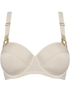 Balconette BH GLORIA STYLE Pristine Gold D-Cup Von Marlies Dekkers -MAISON LEJABY Verkaufsgeschäft bh creme gold gestreift 195401 gloria marlies dekkers
