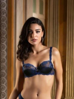 Seiden BH SPLENDEUR SOIE Von Lise Charmel -MAISON LEJABY Verkaufsgeschäft bh halbschale seide acc3080b dunkelblau 5276 splendeur soie lise charmel 4 1