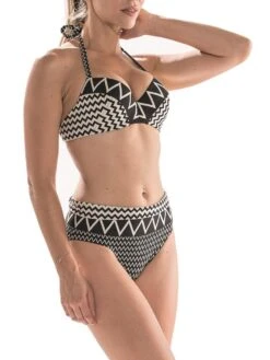 Neckholder Bikini MELBA-MELODIE Schwarz-creme Von Nicole Olivier -MAISON LEJABY Verkaufsgeschäft bikini melba melodie schwarz weiss nicole olivier