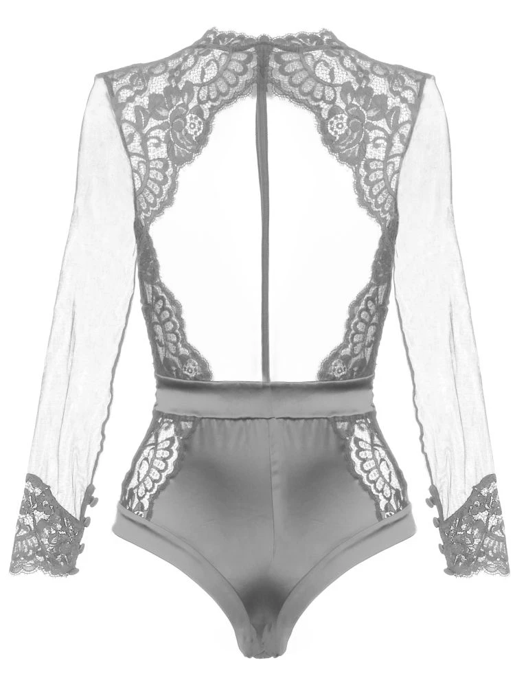 Langarm Body Spitze Mit Strass MARLENE Prelude Milano 11 Langarm Body Spitze Mit Strass MARLENE Prelude Milano – Bild 9
