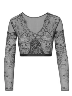 Langarm Minitop BOLERO COEUR Spitze Schwarz Von Cadolle -MAISON LEJABY Verkaufsgeschäft bolero coeur dentelle noir schwarz cadolle 4 1