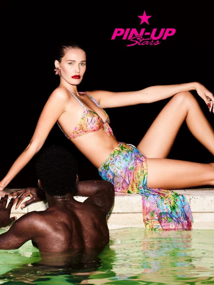 Bügel-Bikini RAINBOW FLOWERS Pink-bunt Von Pin-Up Stars 4 Bügel-Bikini RAINBOW FLOWERS Pink-bunt Von Pin-Up Stars – Bild 2