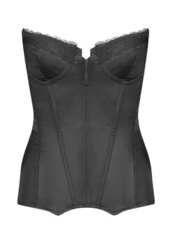Bustier Corsage MEDICIS 5 SATIN NOIR Schwarz Von Cadolle -MAISON LEJABY Verkaufsgeschäft bustier medicis5 satin noir 3531ada cadolle 2 1