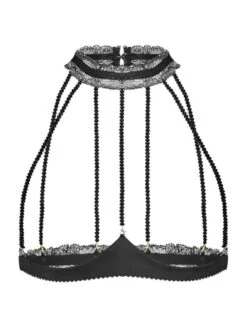Ouvert Bustier-BH GEISHA CAGE Mit Schmuck-Kristallen Von Cadolle -MAISON LEJABY Verkaufsgeschäft cage bh geisha schwarz cadolle 3