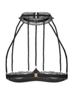 Ouvert Bustier-BH GEISHA CAGE Mit Schmuck-Kristallen Von Cadolle -MAISON LEJABY Verkaufsgeschäft cage bh geisha schwarz cadolle 4