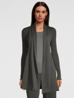 Merino Wolle-Seide CARDIGAN Strickjacke Von Oscalito -MAISON LEJABY Verkaufsgeschäft cardigan lang gruen 3463 oscalito 4 4 1