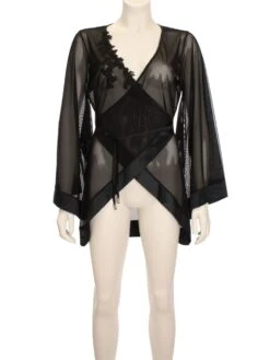 Kimono Tüll BATGIRL Von RCrescentini Black Mirror -MAISON LEJABY Verkaufsgeschäft crescentini morgenmantel batgirl schwarz