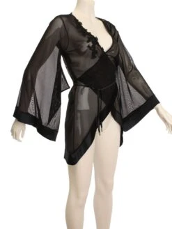 Kimono Tüll BATGIRL Von RCrescentini Black Mirror -MAISON LEJABY Verkaufsgeschäft crescentini morgenmantel batgirl schwarz seite 1