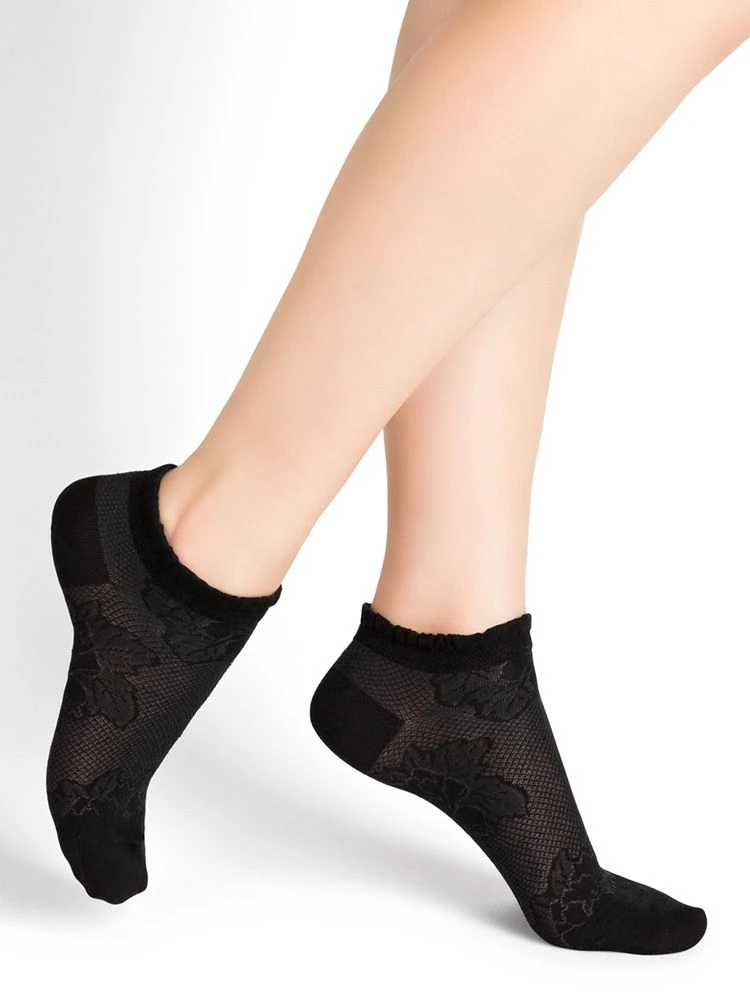 Damen Sneakersocken Blumenmuster Aus 74% Seide Von Bleuforêt 4 Damen Sneakersocken Blumenmuster Aus 74% Seide Von Bleuforêt – Bild 2