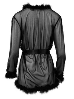 Morgenmantel Mit Federn MARILYN Schwarz Von Escora -MAISON LEJABY Verkaufsgeschäft federn morgenmantel marilyn 1622 e241 escora 2