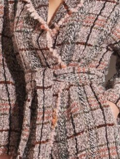 Jacke KUSCHEL BOUCLE Rosa-grau Von Chiara Fiorini -MAISON LEJABY Verkaufsgeschäft freizeit jacke wolle karo g9631bis grau rosa chiara fiorini 3