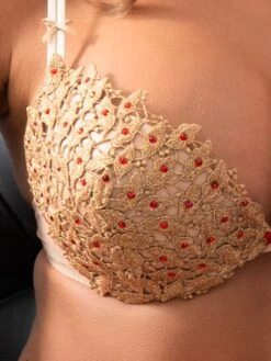 Öl Push-Up BH BIJOUX GOLD Spitze Mit Strass Von Ambra -MAISON LEJABY Verkaufsgeschäft glitzer bh gold rot bijoux ambra 2