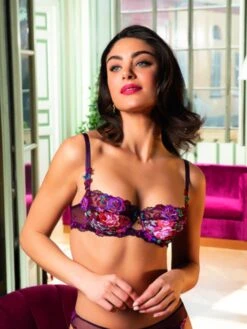 Halbschale BH AVEU EN FLEURS Seide Von Lise Charmel -MAISON LEJABY Verkaufsgeschäft halbschale bh ach3043 violett mit muster aveu en fleurs lise charmel 4 10 1 1
