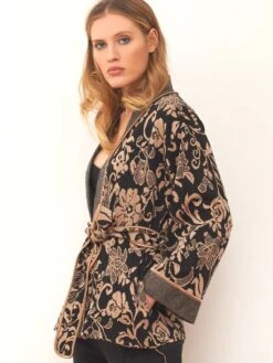 Jacke JACQUARD Schwarz-zimt Von Chiara Fiorini -MAISON LEJABY Verkaufsgeschäft jacke jacquard g9611 chiara fiorini 2 1