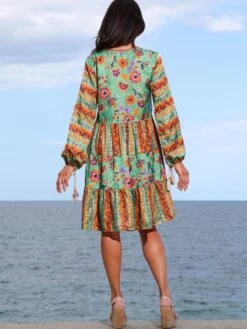 Seidenbatist Tunikakleid GINEVRA MENTA Grün-orange Von Laetitia Beachwear 12 Seidenbatist Tunikakleid GINEVRA MENTA Grün-orange Von Laetitia Beachwear -MAISON LEJABY Verkaufsgeschäft kaftan mint g133 laetitia 4