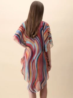 Chiffon Kaftan MULTICOLOR WAVES Bunt Von Luna Di Seta -MAISON LEJABY Verkaufsgeschäft kaftan multicolor vlst60913 luna di seta 6