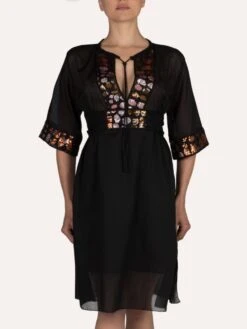 Strandkaftan FRESIA Mit Pailletten Von Cotton Club Mare -MAISON LEJABY Verkaufsgeschäft kaftan schwarz fresia cotton club 12