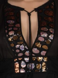 Strandkaftan FRESIA Mit Pailletten Von Cotton Club Mare -MAISON LEJABY Verkaufsgeschäft kaftan schwarz fresia cotton club 6
