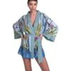 Kimono JUNGLE ATTITUDE Von Pin-Up Stars -MAISON LEJABY Verkaufsgeschäft kimono baumwolle jungle attitude blau pa110a pin up stars 3 2