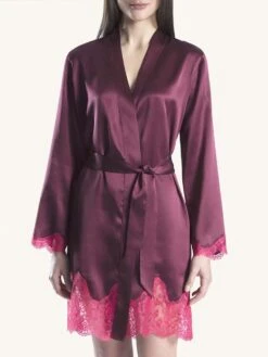 100% Seide Kimono SOIE D´AMOUR Von Aubade -MAISON LEJABY Verkaufsgeschäft kimono seide beere ms65 soie d amour aubade 5