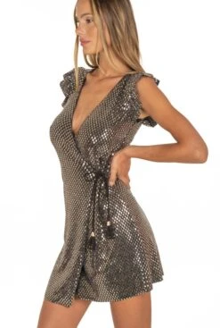 Strandkleid MIRROR RHOMBUS Schwarz Gold Von Pin-Up Stars 9 Strandkleid MIRROR RHOMBUS Schwarz Gold Von Pin-Up Stars -MAISON LEJABY Verkaufsgeschäft kleid pb068a schwarz pin up stars 2