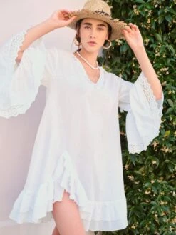 Tunikakleid Kurz BIANCO No. 3 Weiss Von Fiori Di Chiara -MAISON LEJABY Verkaufsgeschäft kleid weiss fc208 fiori di chiara 1