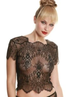 Spitze Kurzarm Top Von Prelude Milano -MAISON LEJABY Verkaufsgeschäft kurzarm top spitze yl277 yl277.neg 1 prelude milano 1