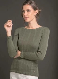 Merinowolle Seide RUNDHALS SHIRT Breite Rippe Von Artimaglia 6 Merinowolle Seide RUNDHALS SHIRT Breite Rippe Von Artimaglia -MAISON LEJABY Verkaufsgeschäft langarm u boot shirt wolle seide 76304 kaki artimaglia 1