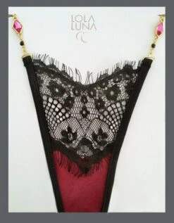 Lola Luna String JOSEPHINE Schwarz-himbeer Geschlossen 11 Lola Luna String JOSEPHINE Schwarz-himbeer Geschlossen -MAISON LEJABY Verkaufsgeschäft lola luna string josephine schwarz pink 2 3 1