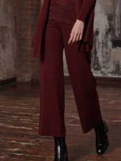 Merino Wolle-Seide LOUNGEWEAR HOSE Von Oscalito -MAISON LEJABY Verkaufsgeschäft lounge hose wolle seide bordeaux 5681 oscalito 1