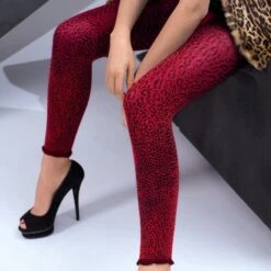 Leopard Leggins MADRAS Von Trasparenze -MAISON LEJABY Verkaufsgeschäft madras ausschnitt leopardenmuster farbig leggings trasparenze 1
