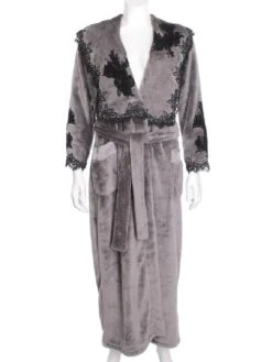 Warmer Hausmantel FREDA Lang Von Marjolaine 11 Warmer Hausmantel FREDA Lang Von Marjolaine -MAISON LEJABY Verkaufsgeschäft marjolaine hausmantel freda fre2202 dunkelgrau 1 1