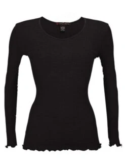 Merinowolle-Seide LANGARM SHIRT Gerippt Von Artimaglia -MAISON LEJABY Verkaufsgeschäft merino wolle seide langarm shirt 43904 schwarz artimaglia 5