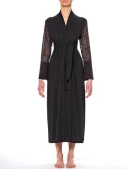 Morgenmantel JASMINE Schwarz Aus Modal Von Imec -MAISON LEJABY Verkaufsgeschäft modal morgenmantel jasmine 71649 schwarz imec 2 1