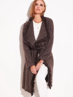 Morgenmantel KUSCHEL MOHAIR Braun Von Chiara Fiorini -MAISON LEJABY Verkaufsgeschäft mohair cardigan g0627 braun chiara fiorini 1