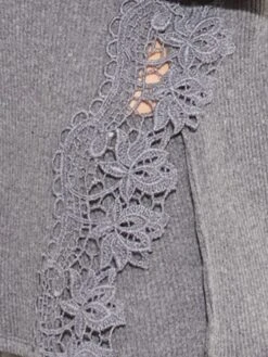 Morgenmantel KUSCHEL COTTON Lang Von Chiara Fiorini -MAISON LEJABY Verkaufsgeschäft nachtanzug grau g9613 chiara fiorini 1 3