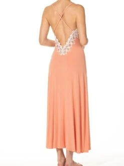 Modal Neglige BOUQUET Lachs-rosé Von Ritratti -MAISON LEJABY Verkaufsgeschäft neglige lang modal lachs rose bouquet 72487 ritratti 2