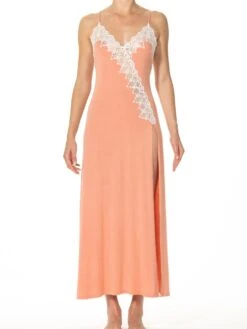 Modal Neglige BOUQUET Lachs-rosé Von Ritratti -MAISON LEJABY Verkaufsgeschäft neglige lang modal lachs rose bouquet 72487 ritratti