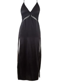 Langes Negligé SILK DESIRE Von Aubade -MAISON LEJABY Verkaufsgeschäft neglige lang seide rj45 schwarz silk desire aubade 3