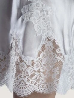 100% Seide Negligé SOIE D´AMOUR Exquisit Aubade -MAISON LEJABY Verkaufsgeschäft negligee seide silber ms40 soie d amour aubade 4 3 1